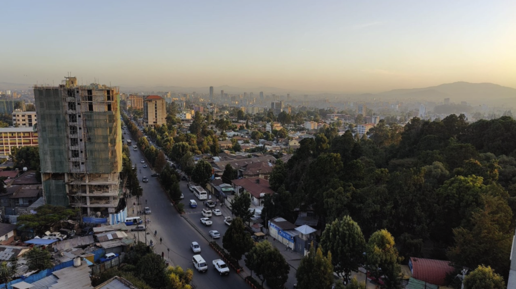 A view of the city of Addis Ababa from above